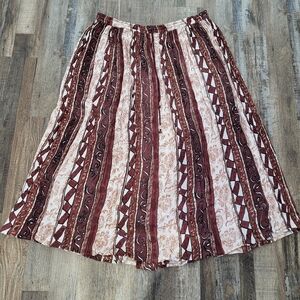 Papillon Boho Maxi Skirt Rayon Drawstring Waist Western Earthy L
